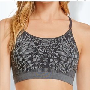 Fabletics Samana Seamless Sports Bra ~ Gray & Black ~ Size M